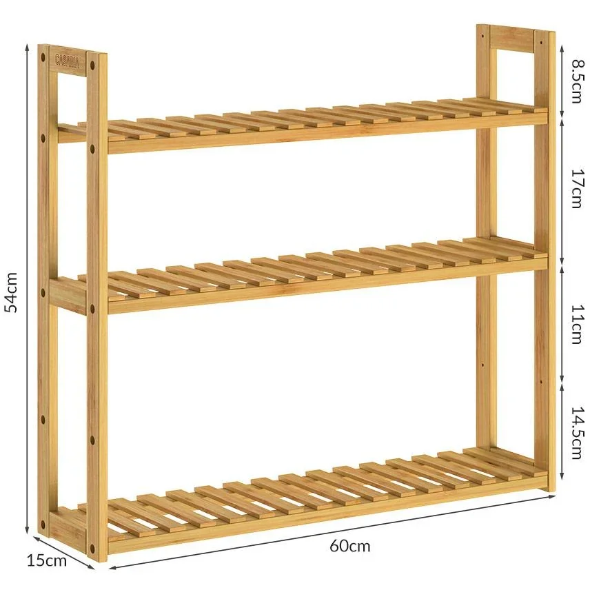 2-in-1-Wandregal & Standregal aus Bambus - 3