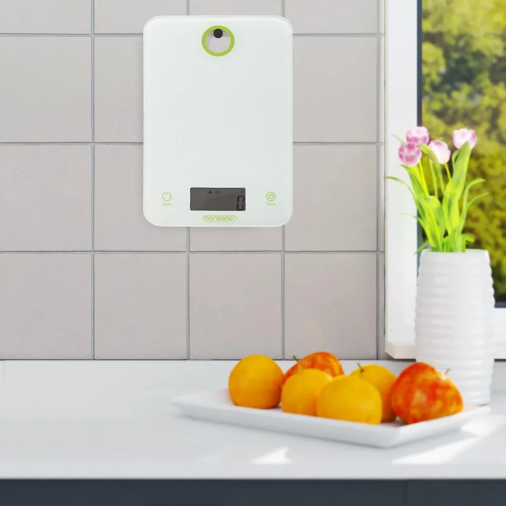 Digitale Küchenwaage Weiß/Grünes Glas - 0