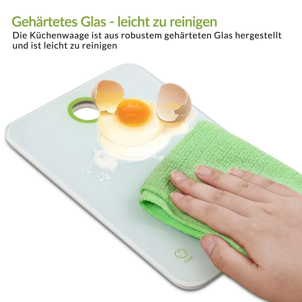 Digitale Küchenwaage Weiß/Grünes Glas - 2
