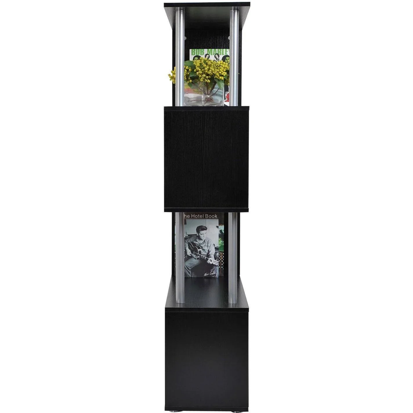 Standregal 4 Fächer Raumteiler Eckregal Wandregal schwarz - 6