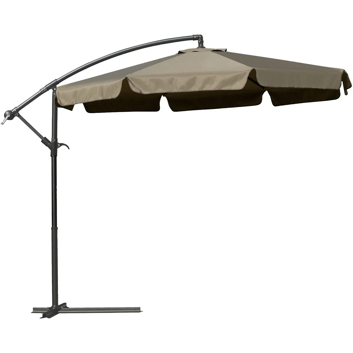 Sonnenschirm mit Handkurbel Ø2,65 x 2,65H m Kaffee - 0