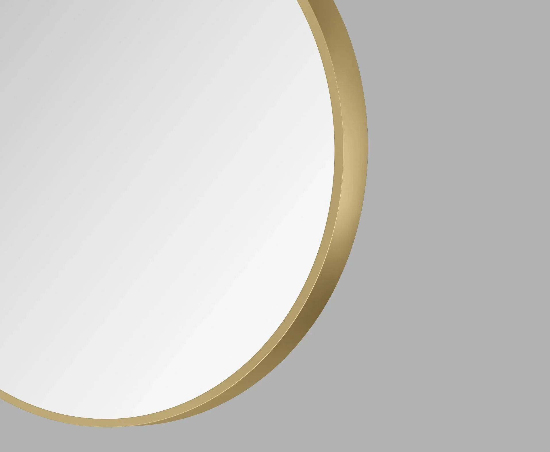 Dekorativer runder Wandspiegel in gold matt Ø 80 cm - hochwertiger robuster Aluminiumrahmen - 1