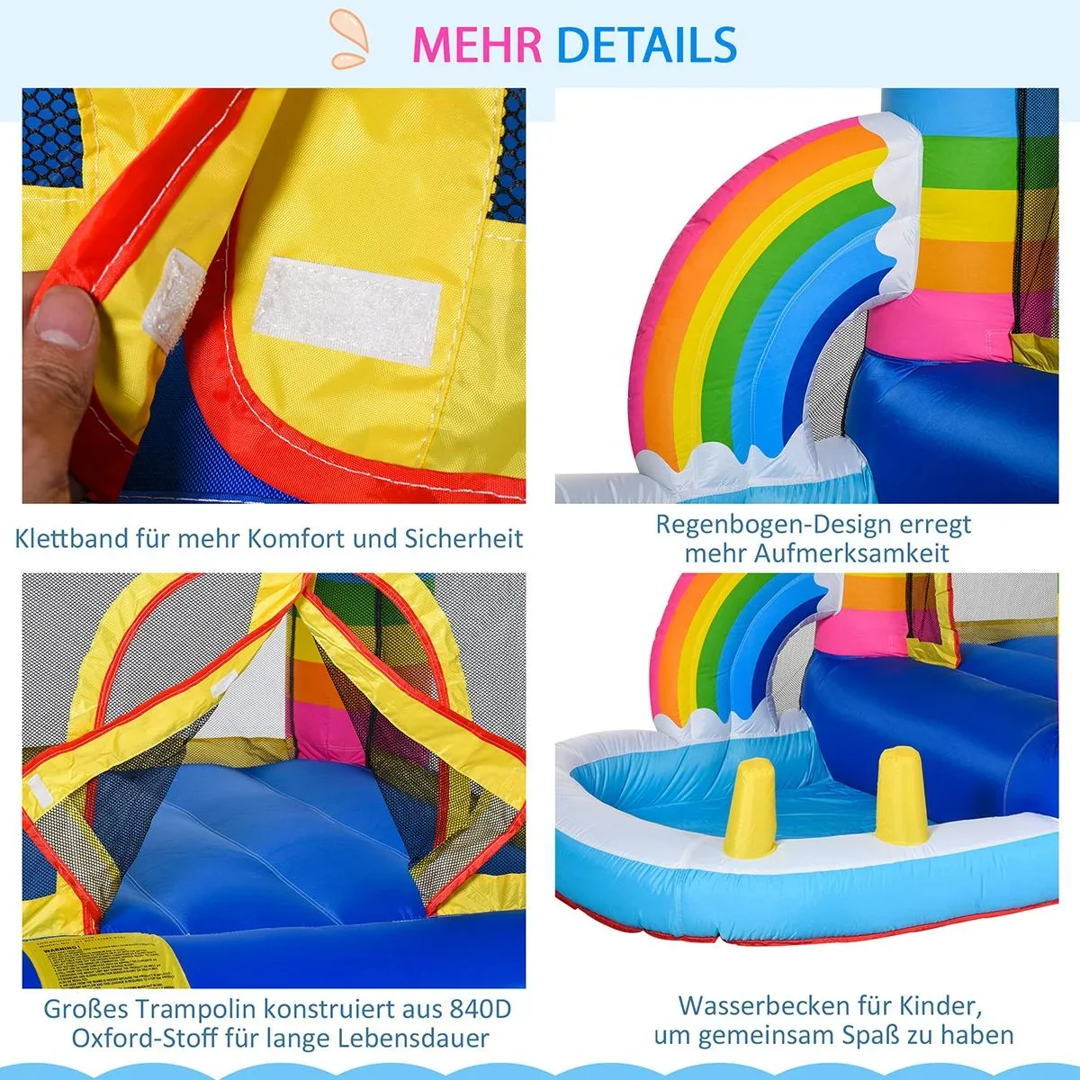 Kinderhüpfburg im Regenbogen-Design bunt - 1