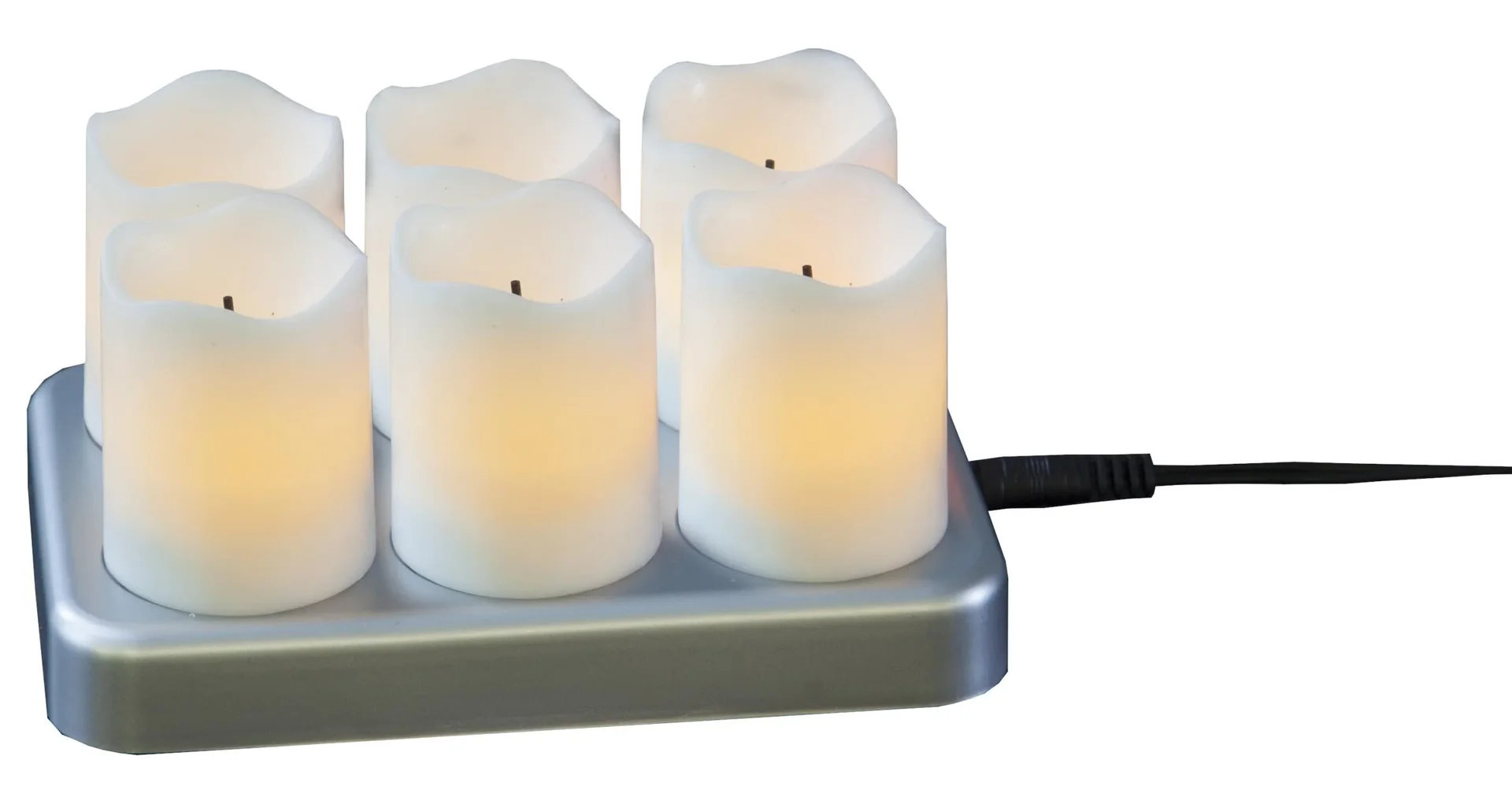 LED Kerzen Set - 6 Stück mit Ladestation - 0