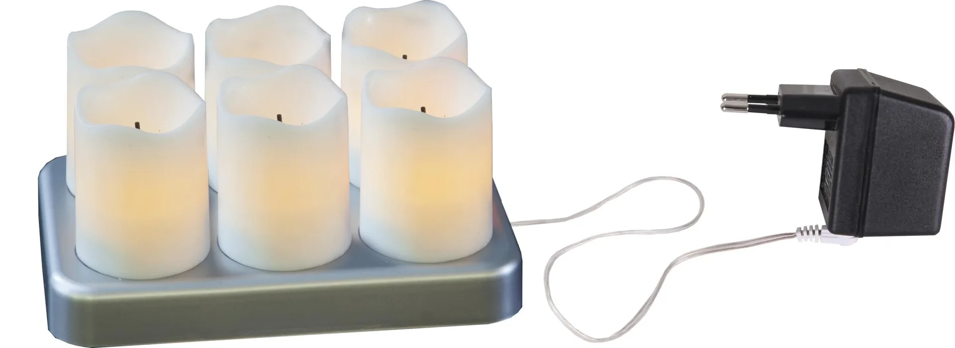 LED Kerzen Set - 6 Stück mit Ladestation - 2