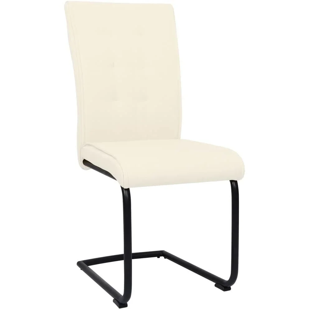 Esszimmerstühle 2 Stück Stoff creme - 1