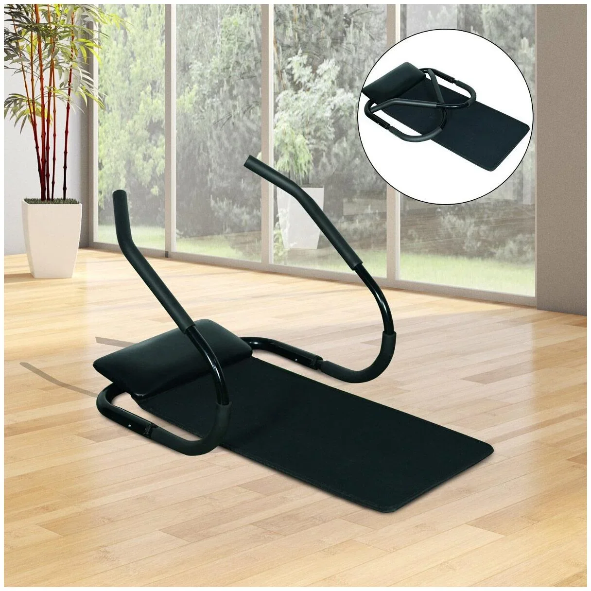 Bauchtrainer AB Roller mit Matte Trainer schwarz - 0