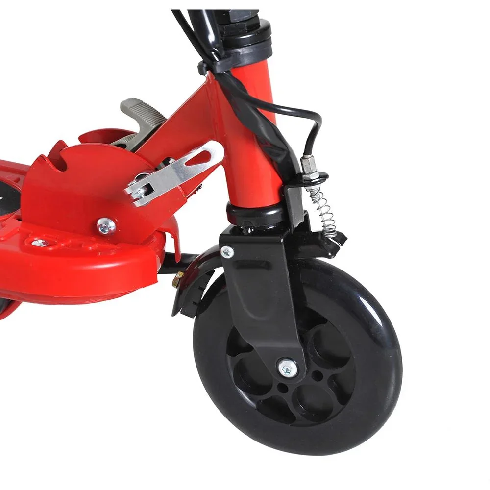 Elektroroller E-Scooter Cityroller klappbar Jugend Roller 12 km/h Kinder Metall Rot L74"W36"H73-91cm - 3