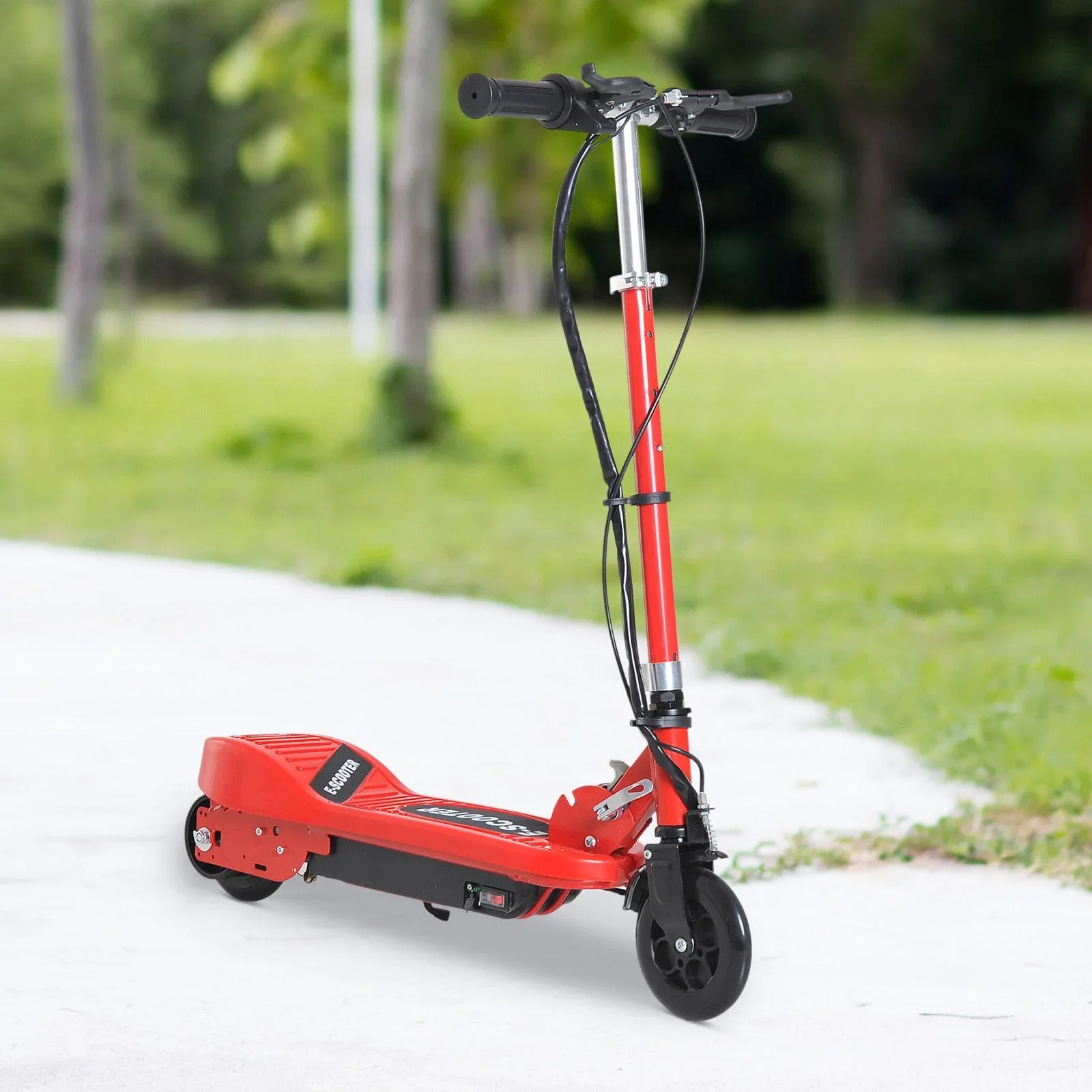 Elektroroller E-Scooter Cityroller klappbar Jugend Roller 12 km/h Kinder Metall Rot L74"W36"H73-91cm - 4