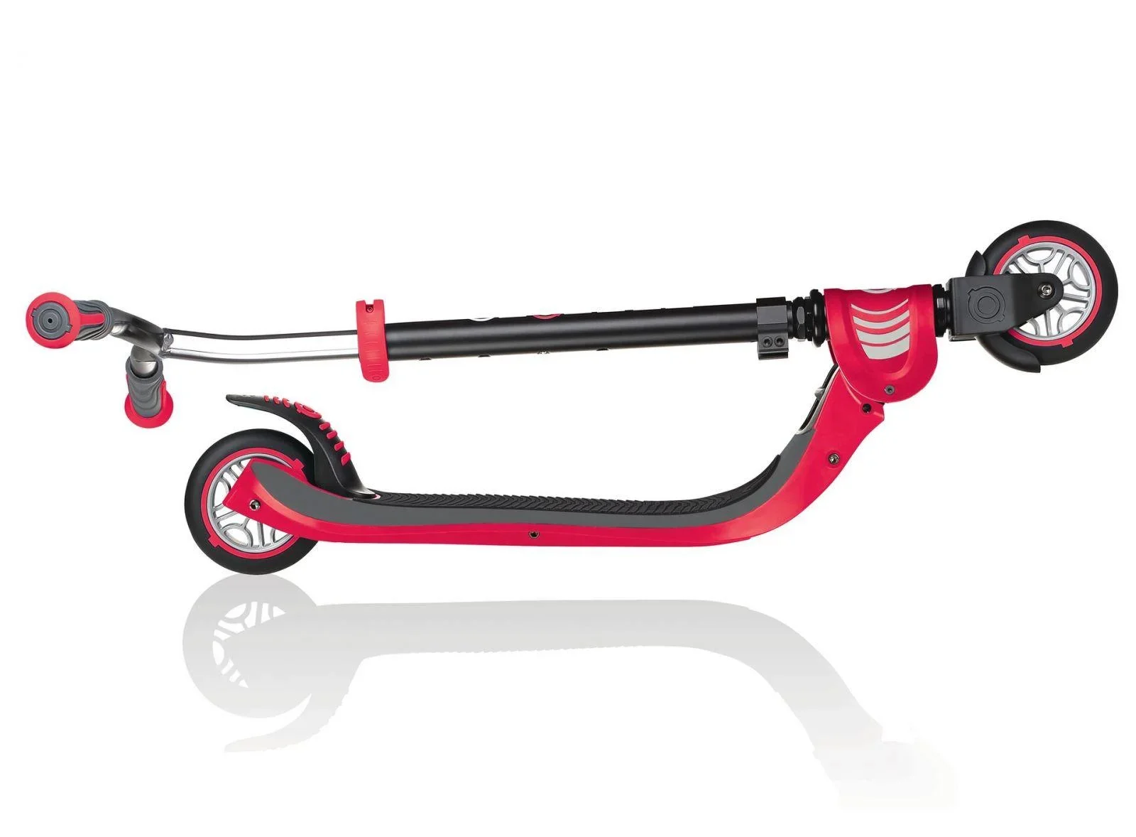 FLOW FOLDABLE 125, Tretroller, 125 mm, ABEC 5, höhenverstellbar, Klappmechanismus, schwarz-rot - 7