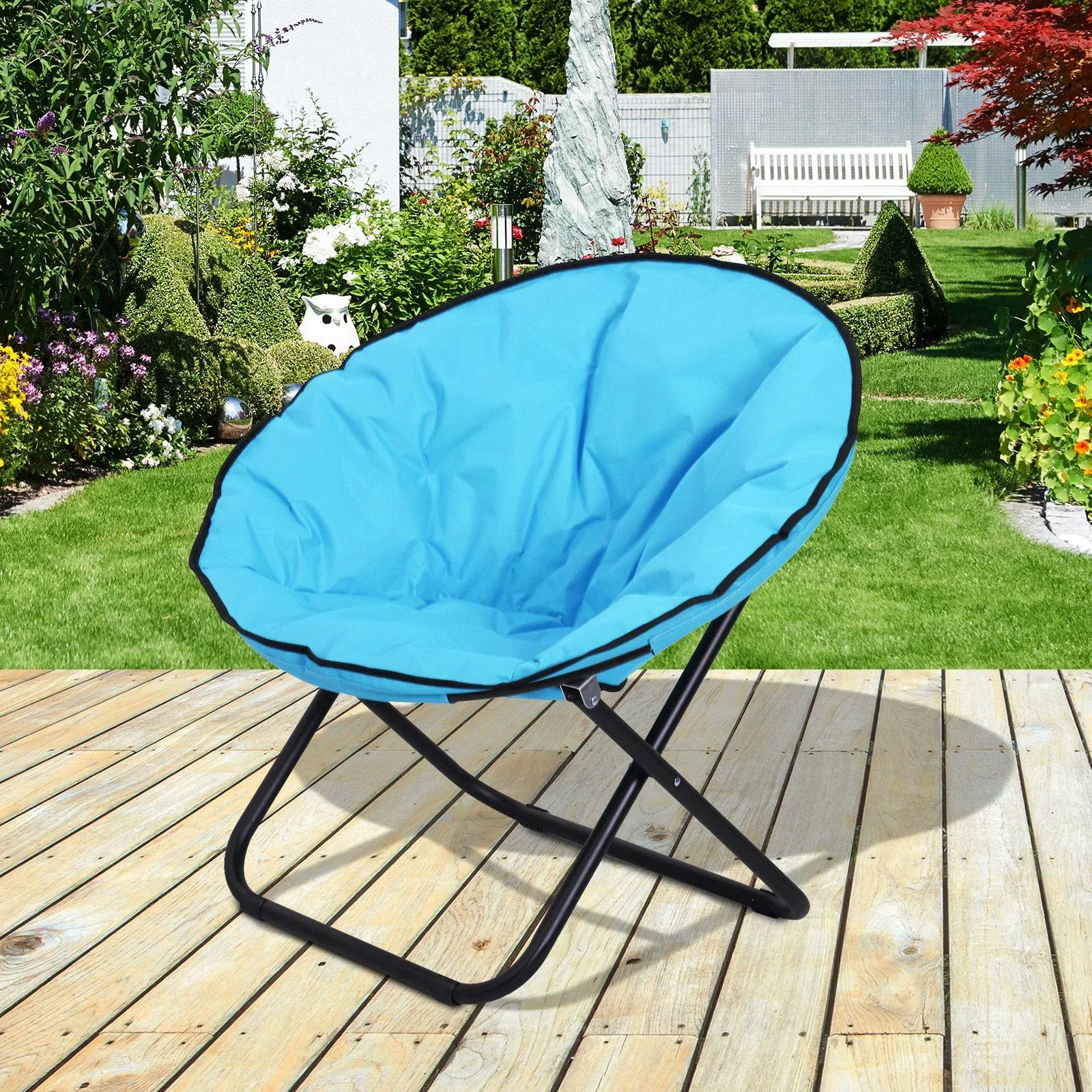 Klappstuhl Klappsessel Campingstuhl Gartenstuhl Blau 80 x 80 x 75 cm - 5
