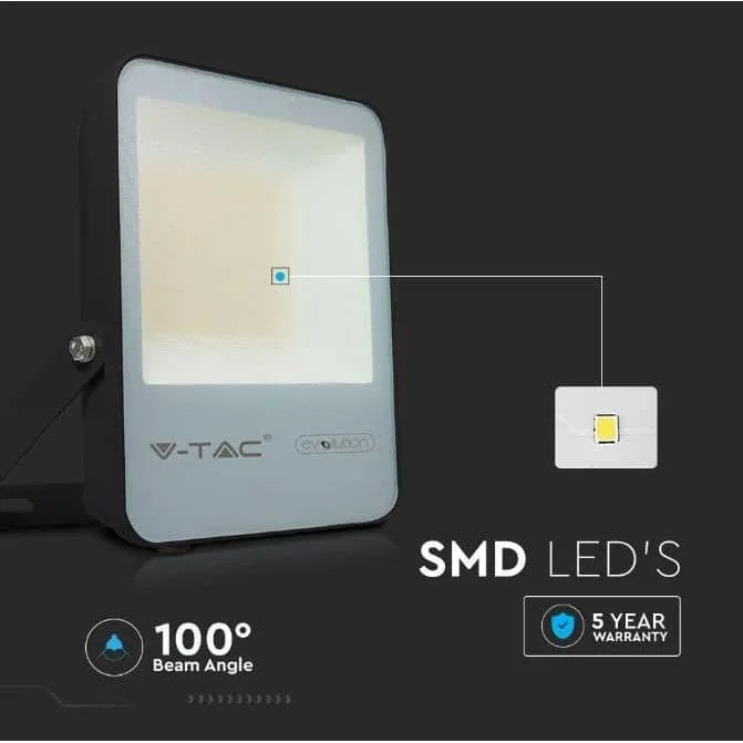 VT-30185 LED-Flutlicht - 30 W - 4720 Lm - 4000K - schwarz - Extra effizient - 0