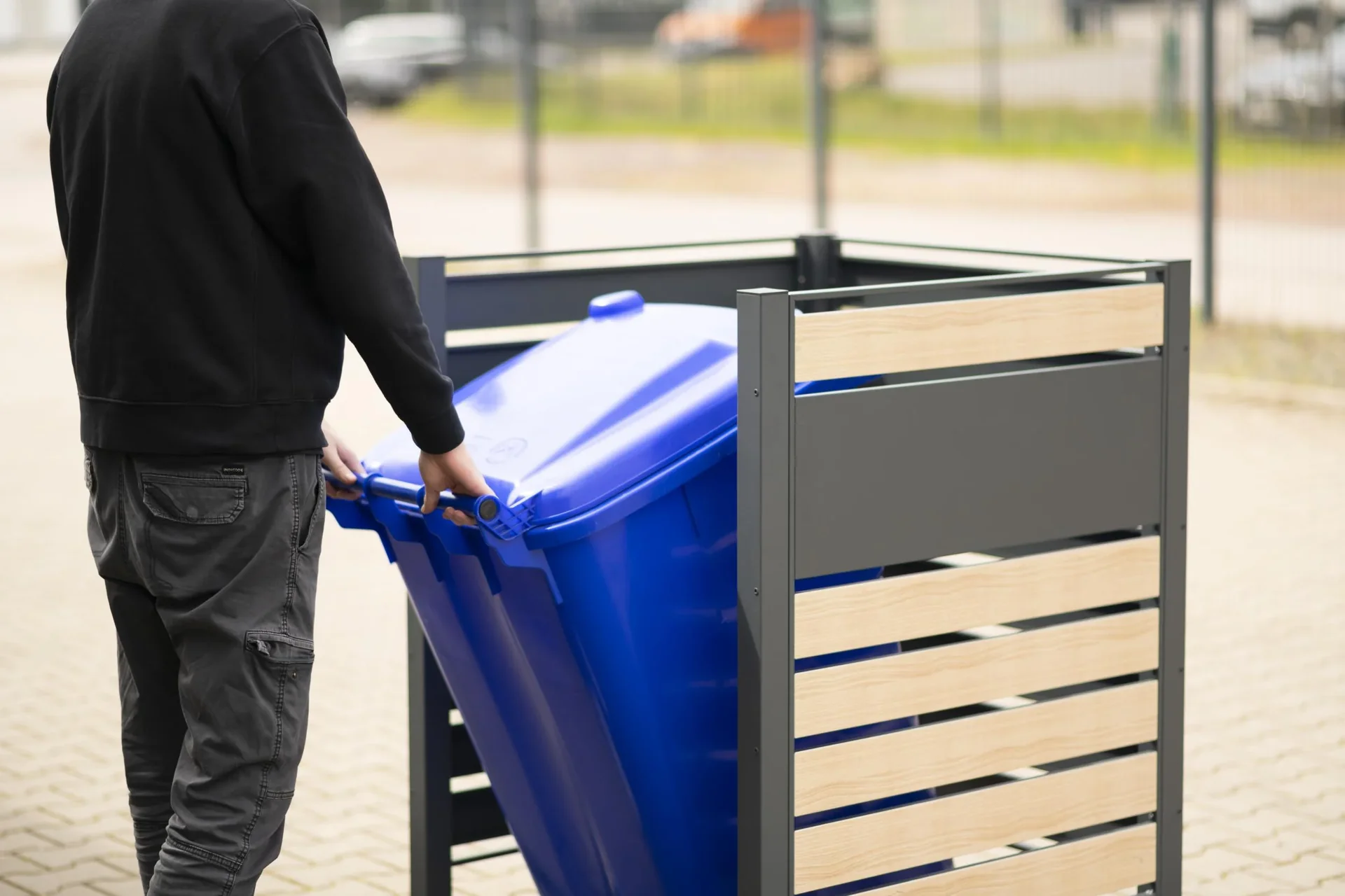 Mülltonnenverkleidung Planum 1er Box, 120 cm, holzoptik - 5