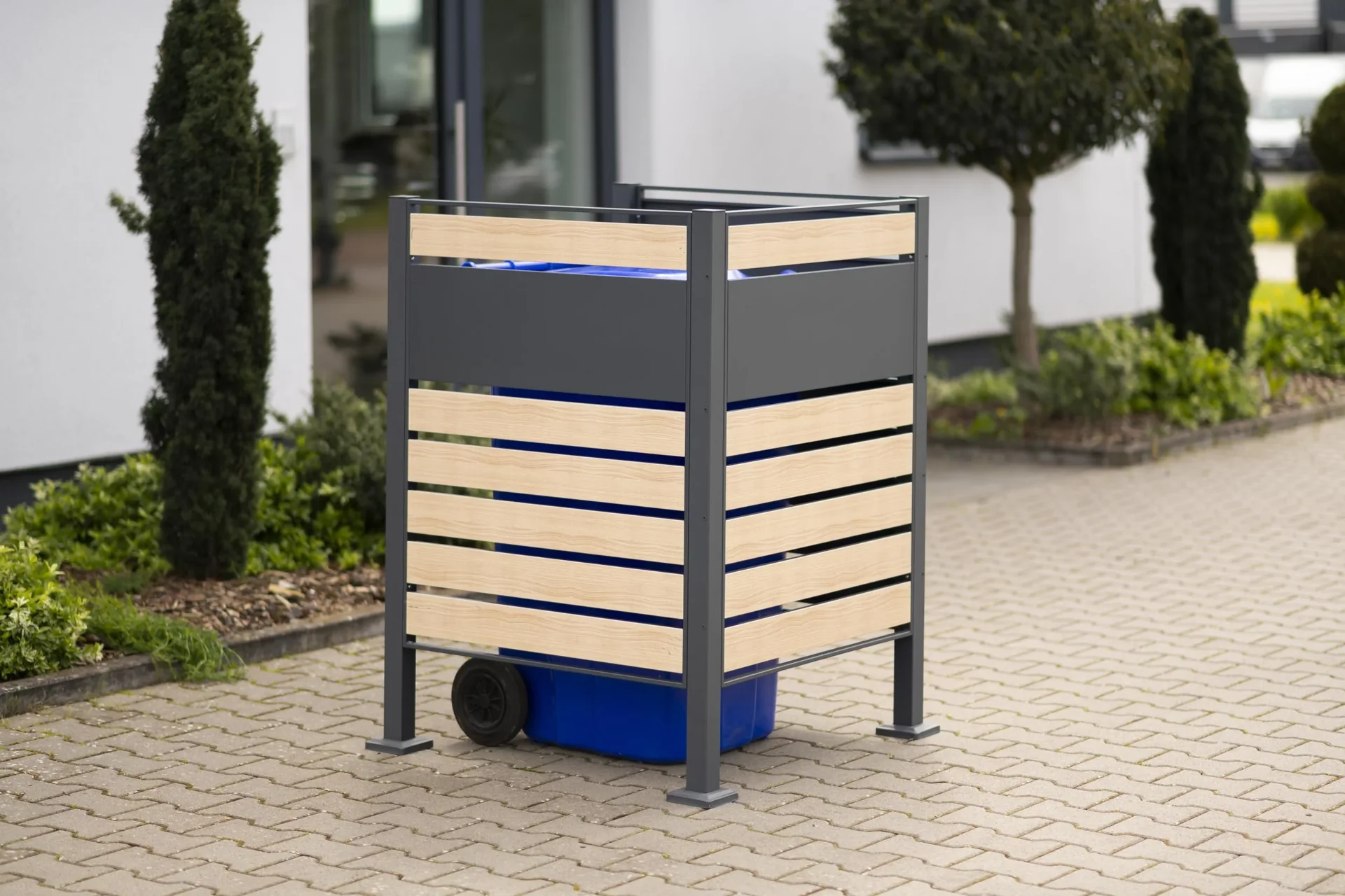 Mülltonnenverkleidung Planum 1er Box, 120 cm, holzoptik - 6