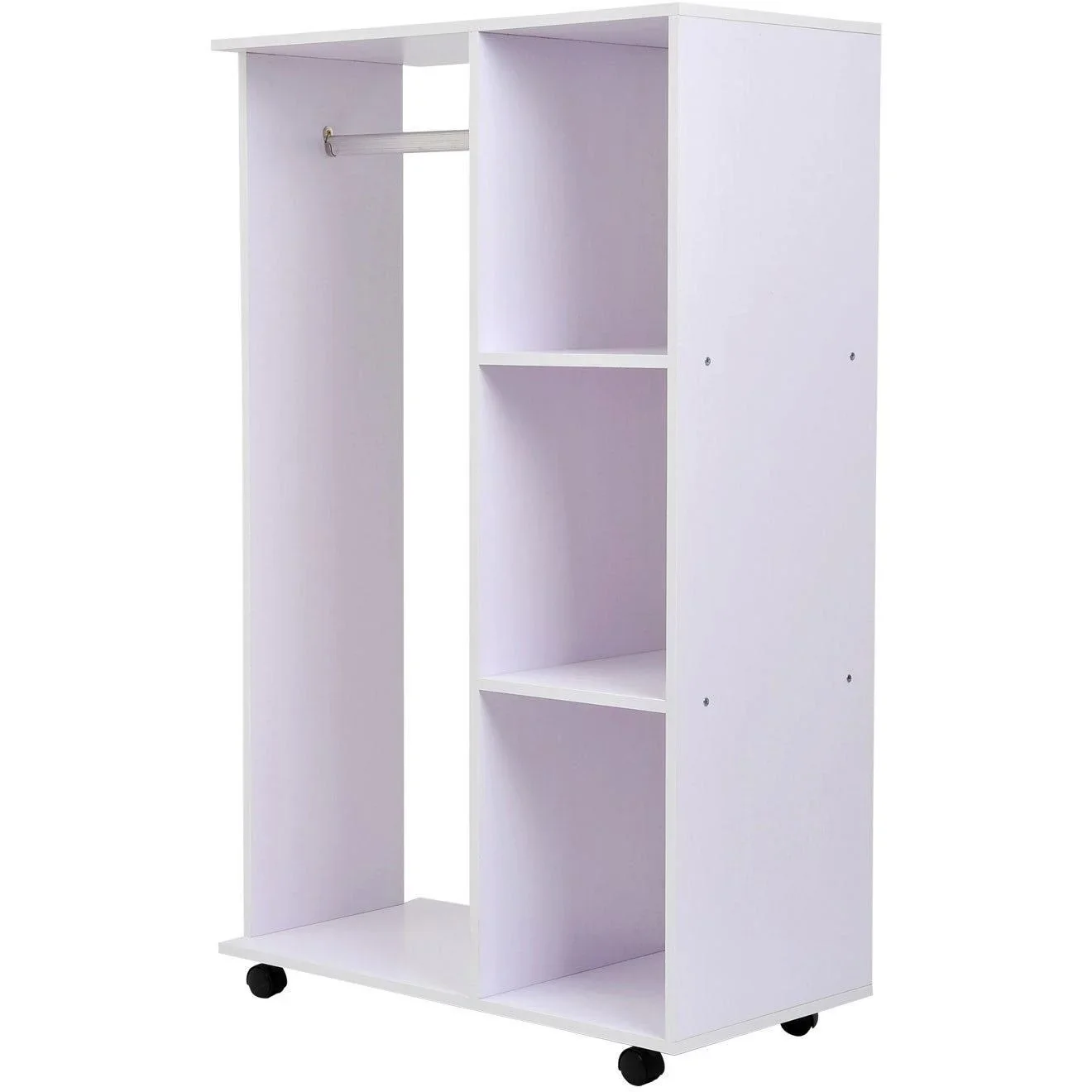 Mobiler Kleiderschrank Garderobenschrank weiß - 0