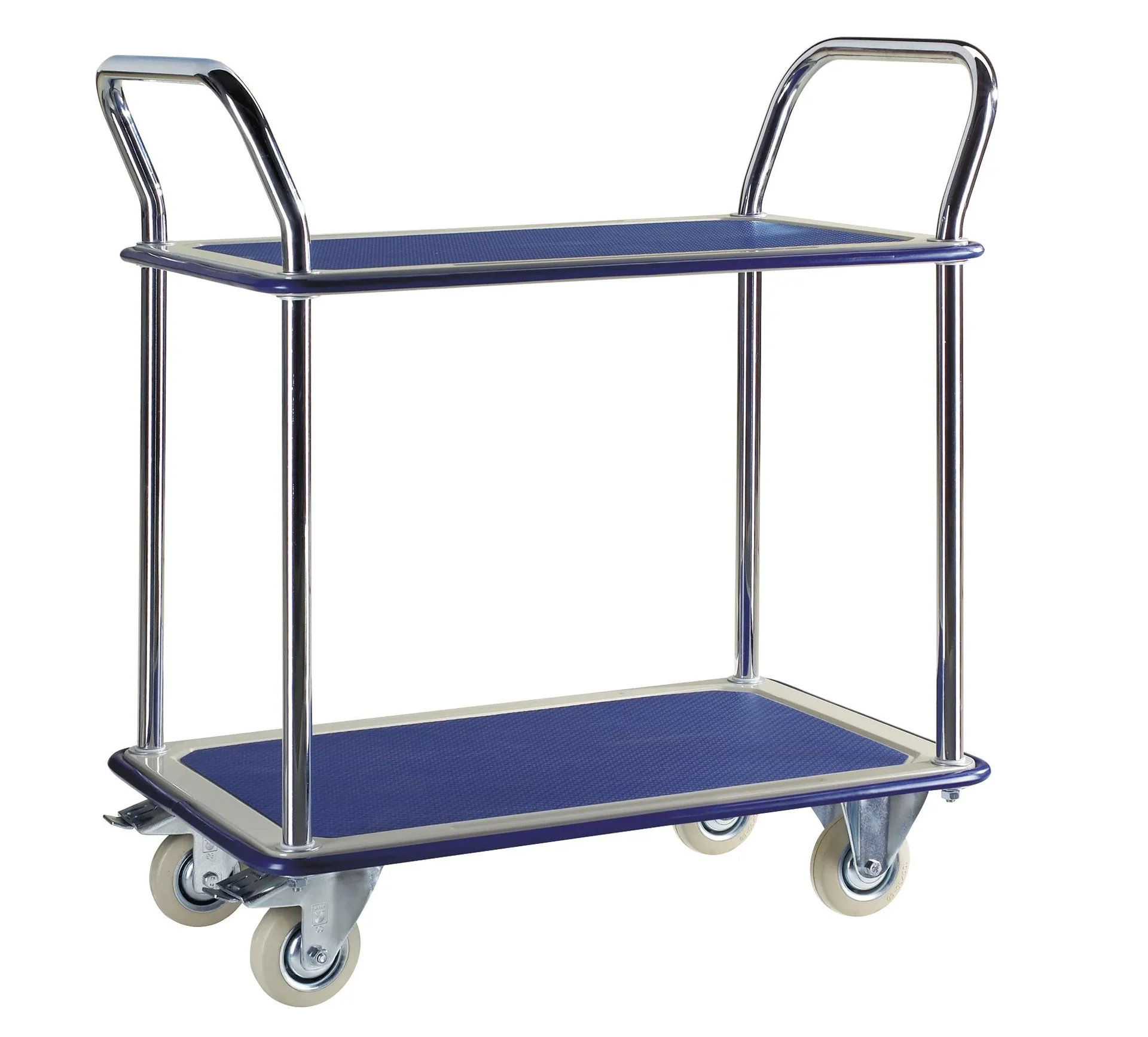 Schiebegriff Etagenwagen 2-etagig Ladefläche 740 x 480 mm - 0