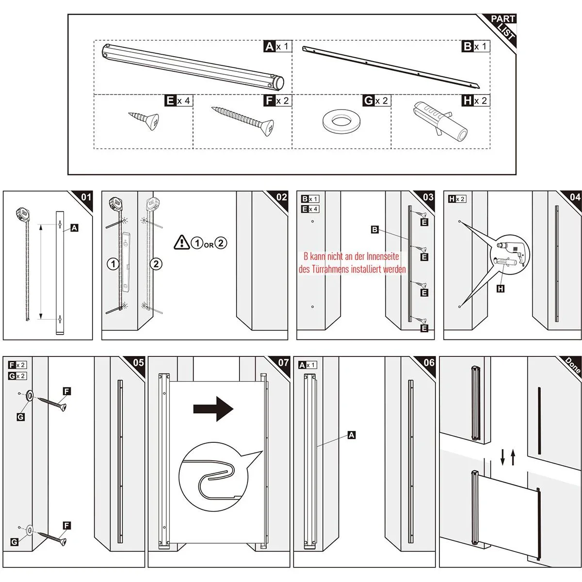 Türschutzgitter einrollbar grau - 1