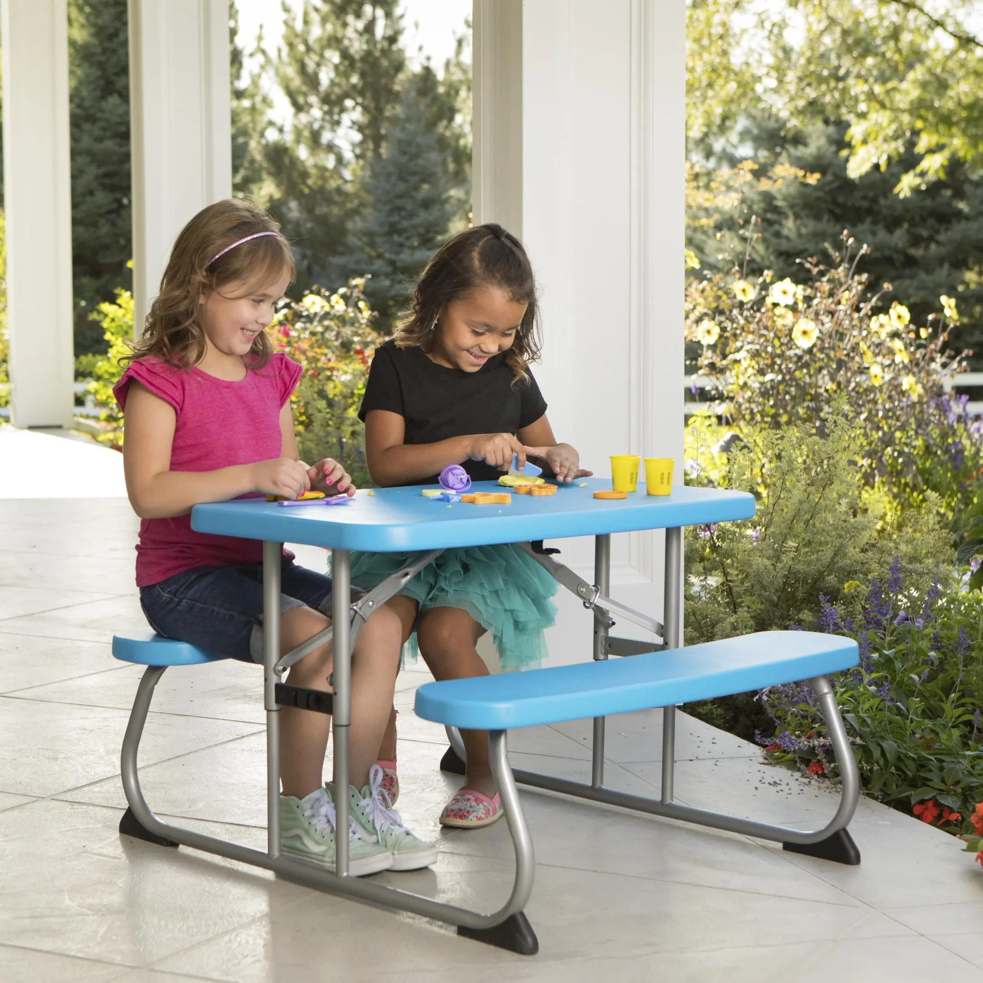 Kinder Picknicktisch blau - 0