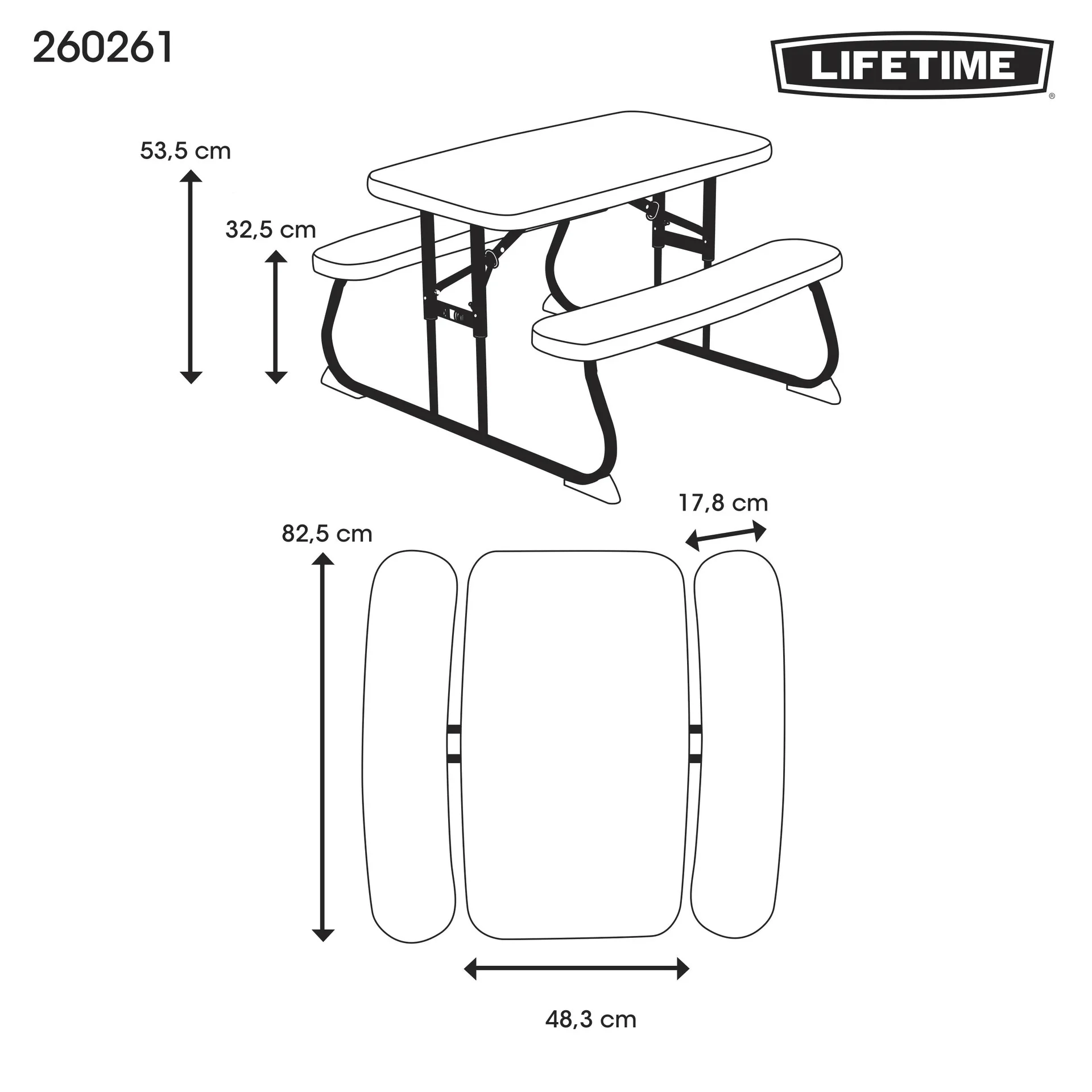 Kinder Picknicktisch blau - 2