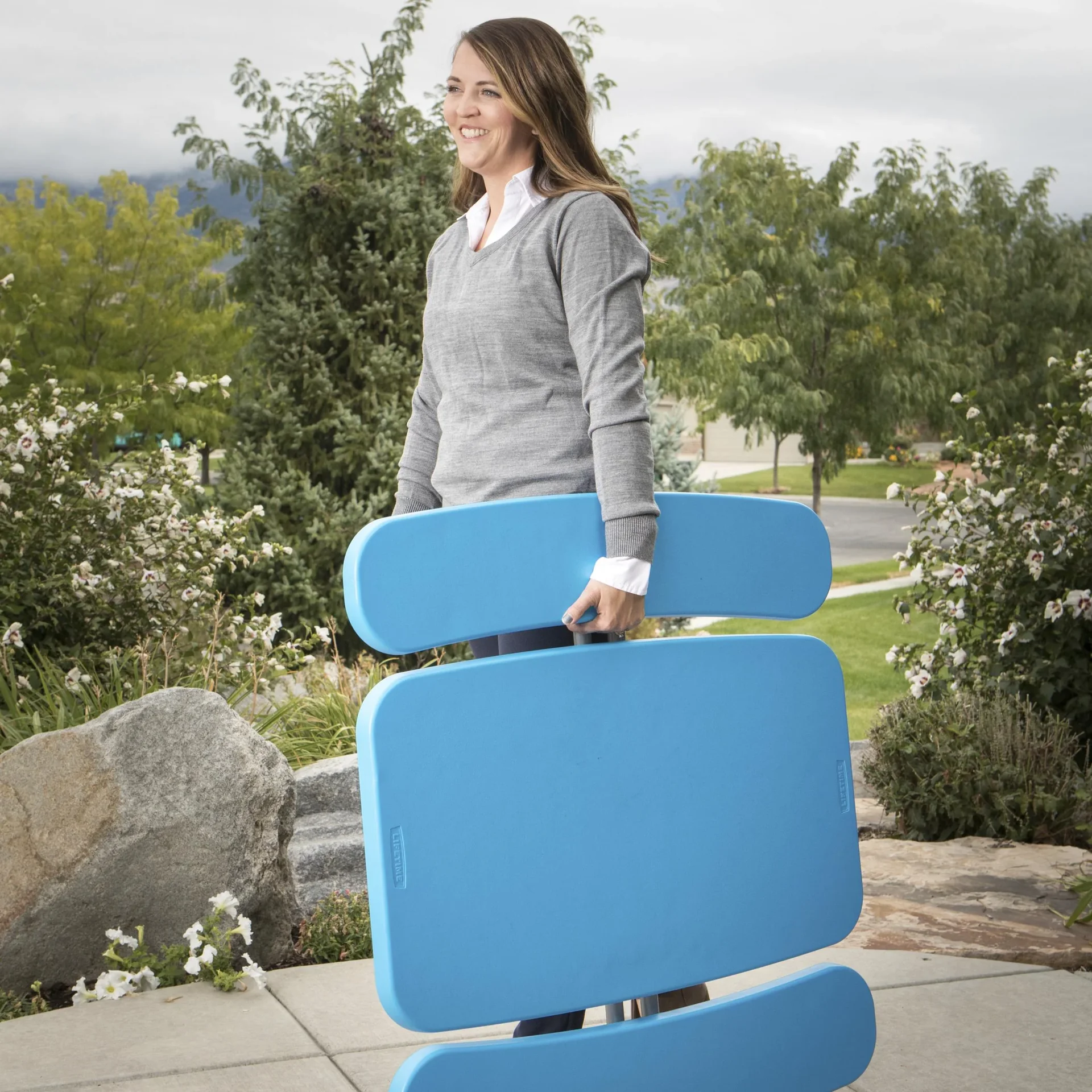 Kinder Picknicktisch blau - 4