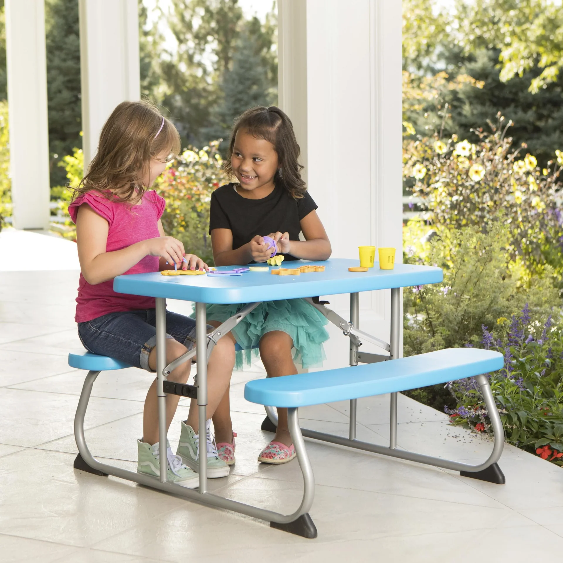 Kinder Picknicktisch blau - 7