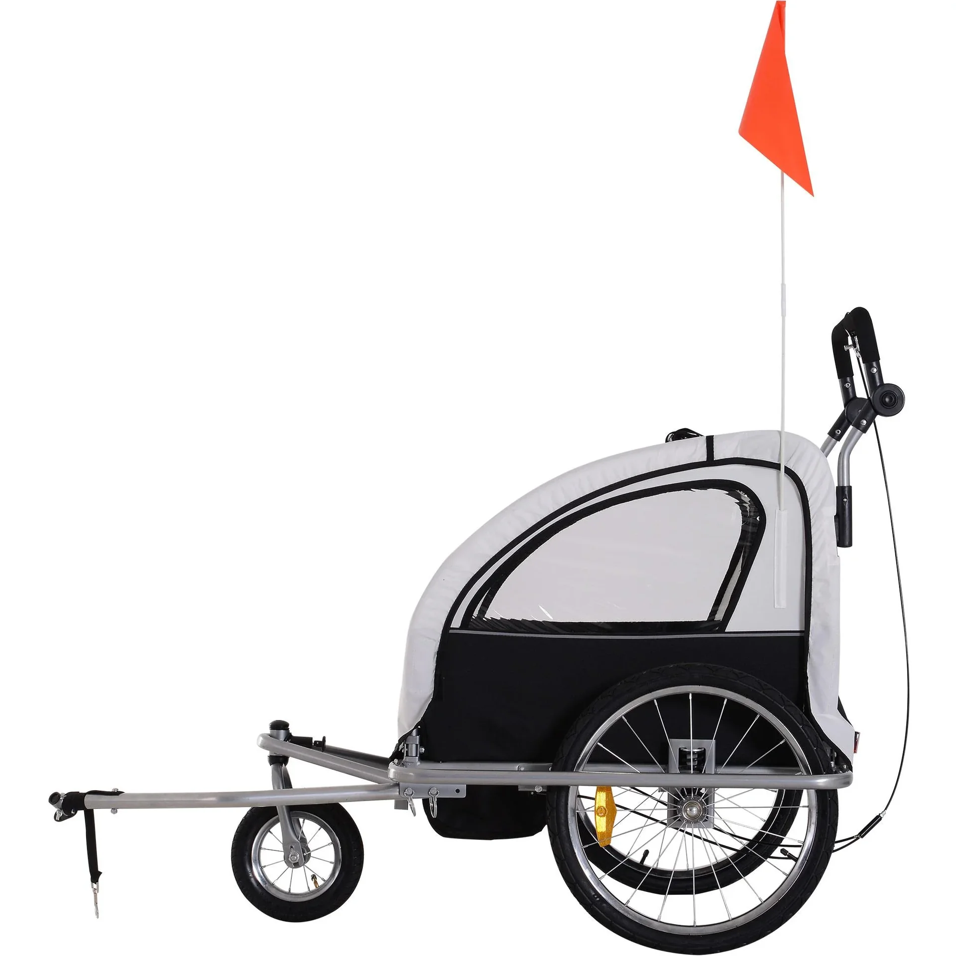 Fahrradanhänger Kinder Weiß-Schwarz 2 in 1 Jogger - 3