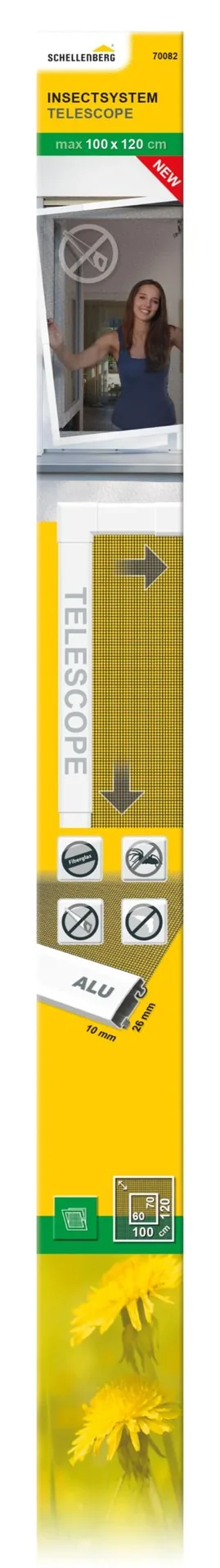 Fliegengitterfenster TELESCOPE, Farbe weiß - 0