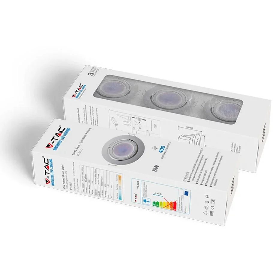 VT-3333 3-teiliger Einbaustrahlersatz - 5W - 400 Lm - 3000K - Weiß - 1