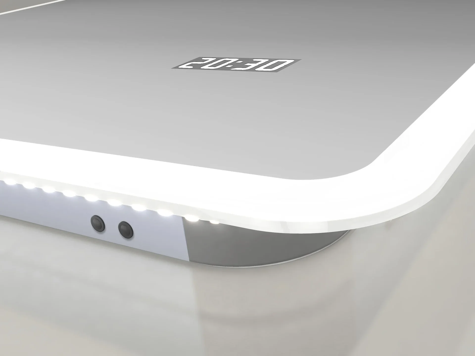 Badezimmerspiegel mit Beleuchtung, "Sun" - 80 x 70 cm - Lichtumrahmung - Lichtfarbe neutralweiß - Digitaluhr - 0