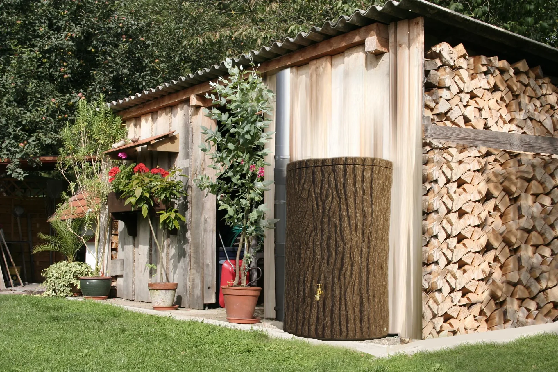 Regentonne "Evergreen Lite", 300 l Farbe dunkelbraun - 1
