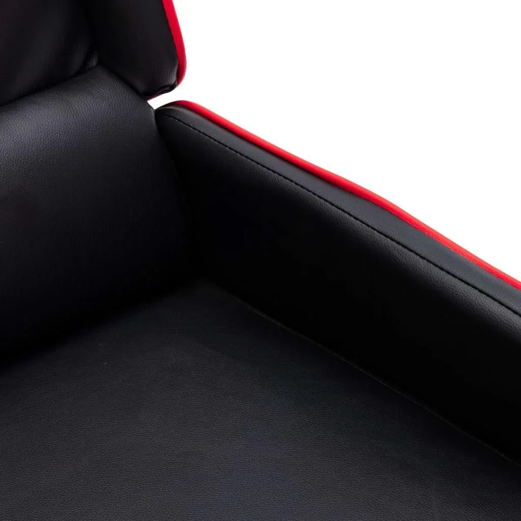 Massagesessel verstellbar Kunstleder schwarz und rot - 3
