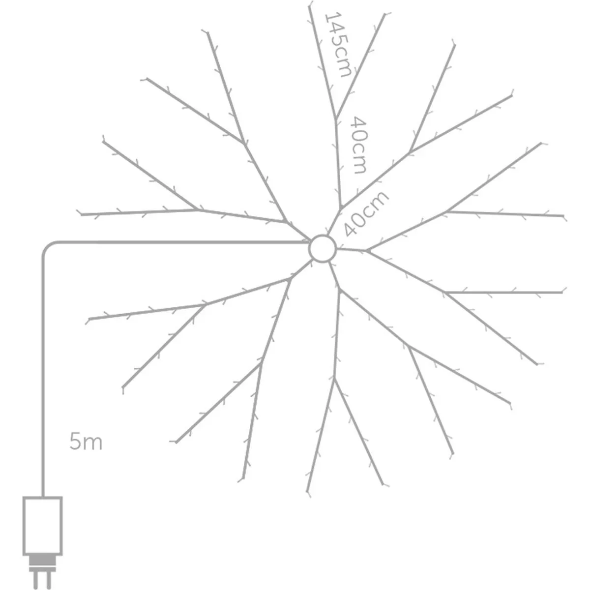 Vellight Weihnachtsbeleuchtung - für Weihnachtsbäume bis zu 240 cm - 330 LEDs - Mehrfarbig - Innen & Außen - 0