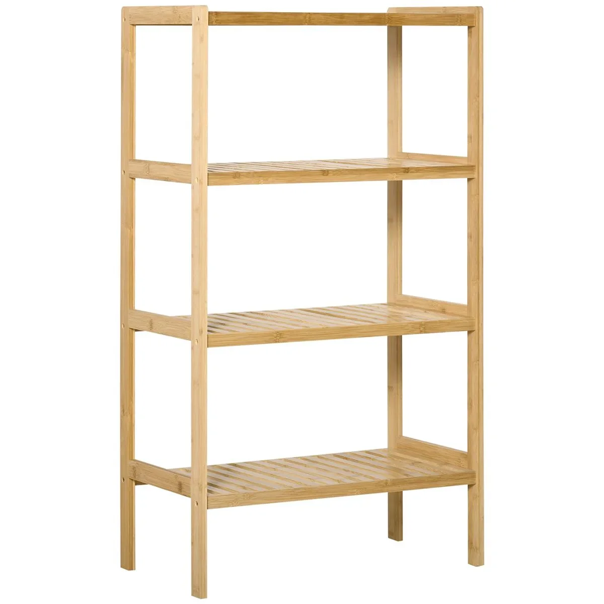 Strand Regal Bücherregal 4-Tier-Bambus Lagerung Regal Natur Bambus 62 x 33 x 112 cm - 1