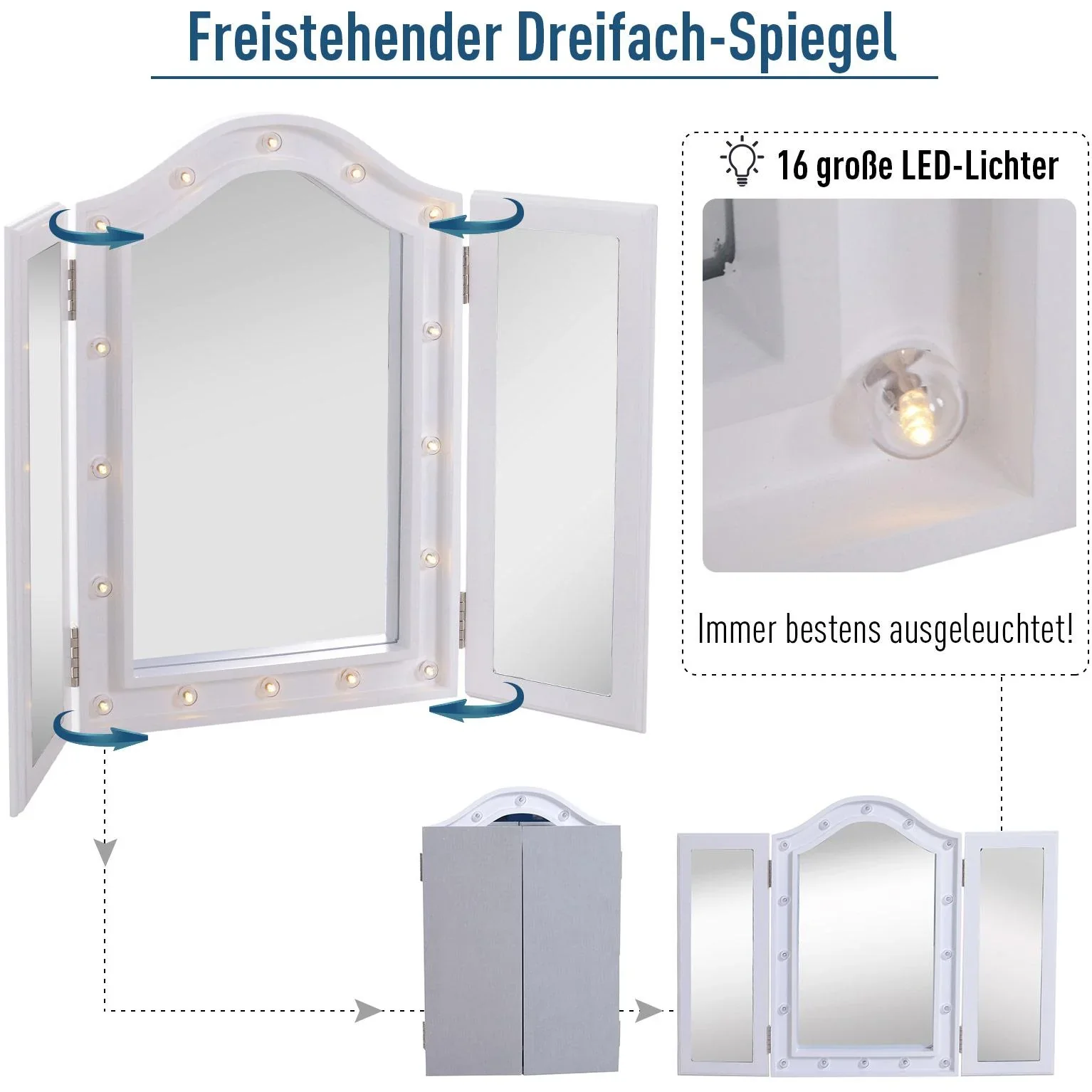 LED Kosmetikspiegel freistehend - 3