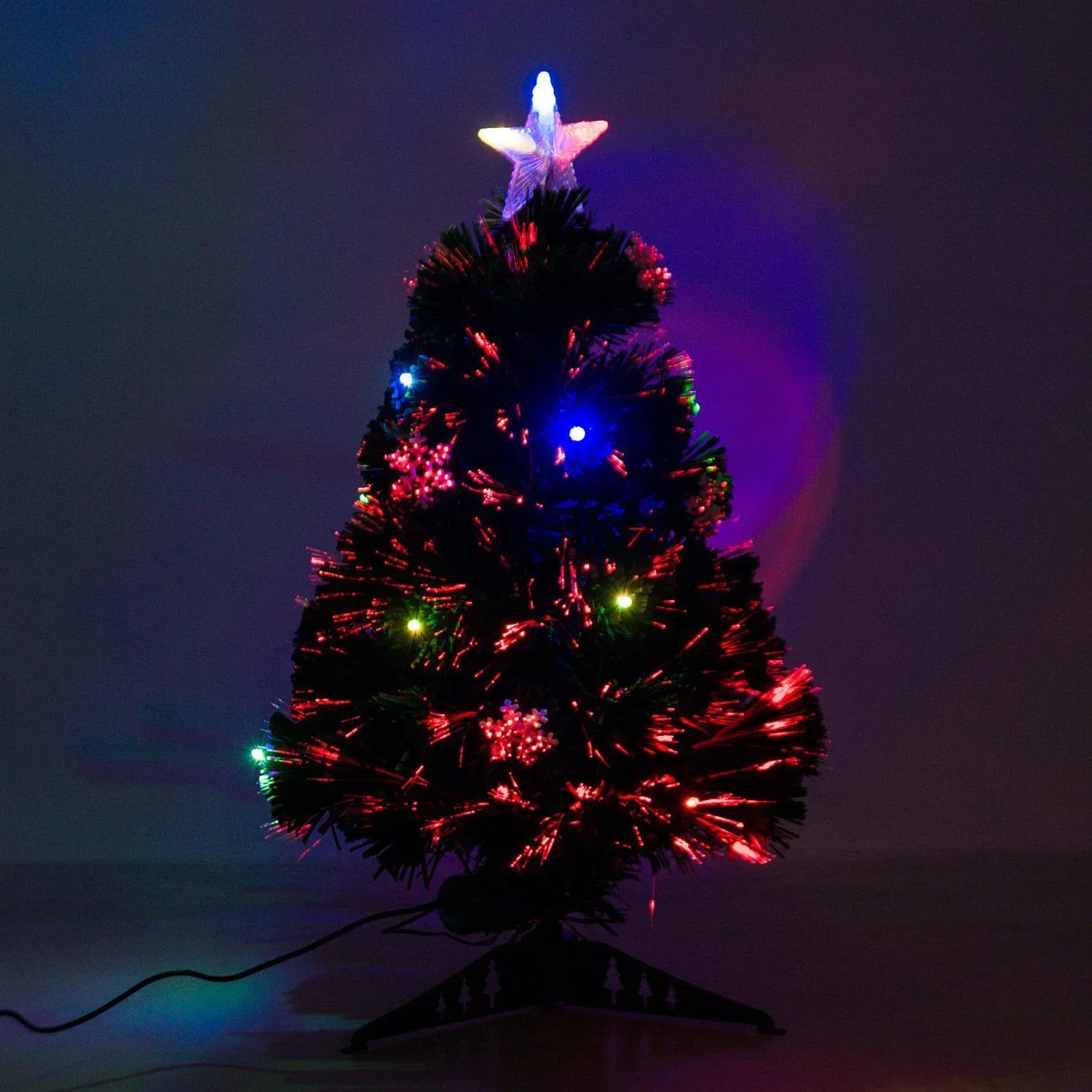 Weihnachtsbaum 60cm Tannenbaum LED Lichtfaser grün - 2