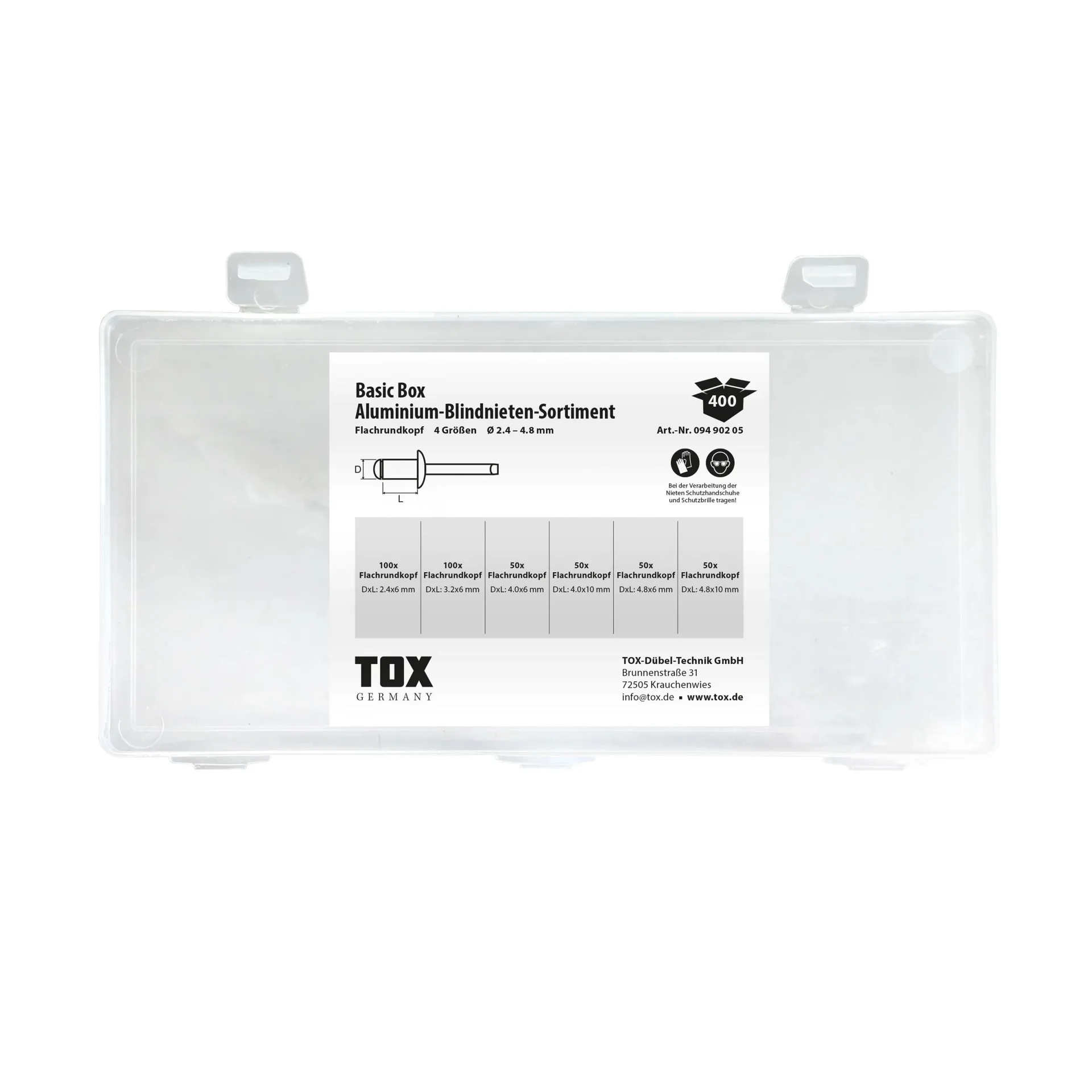 Blindnieten - Sortiment Basic Box 400-teilig - 0