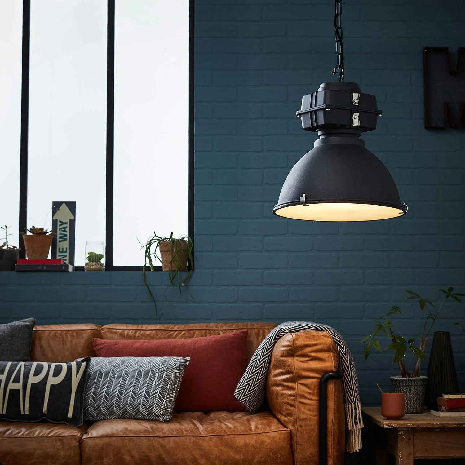 Industrie-Hängelampe Anouk 93678/70 Beton 40cm inkl. warmer Lampe - 0