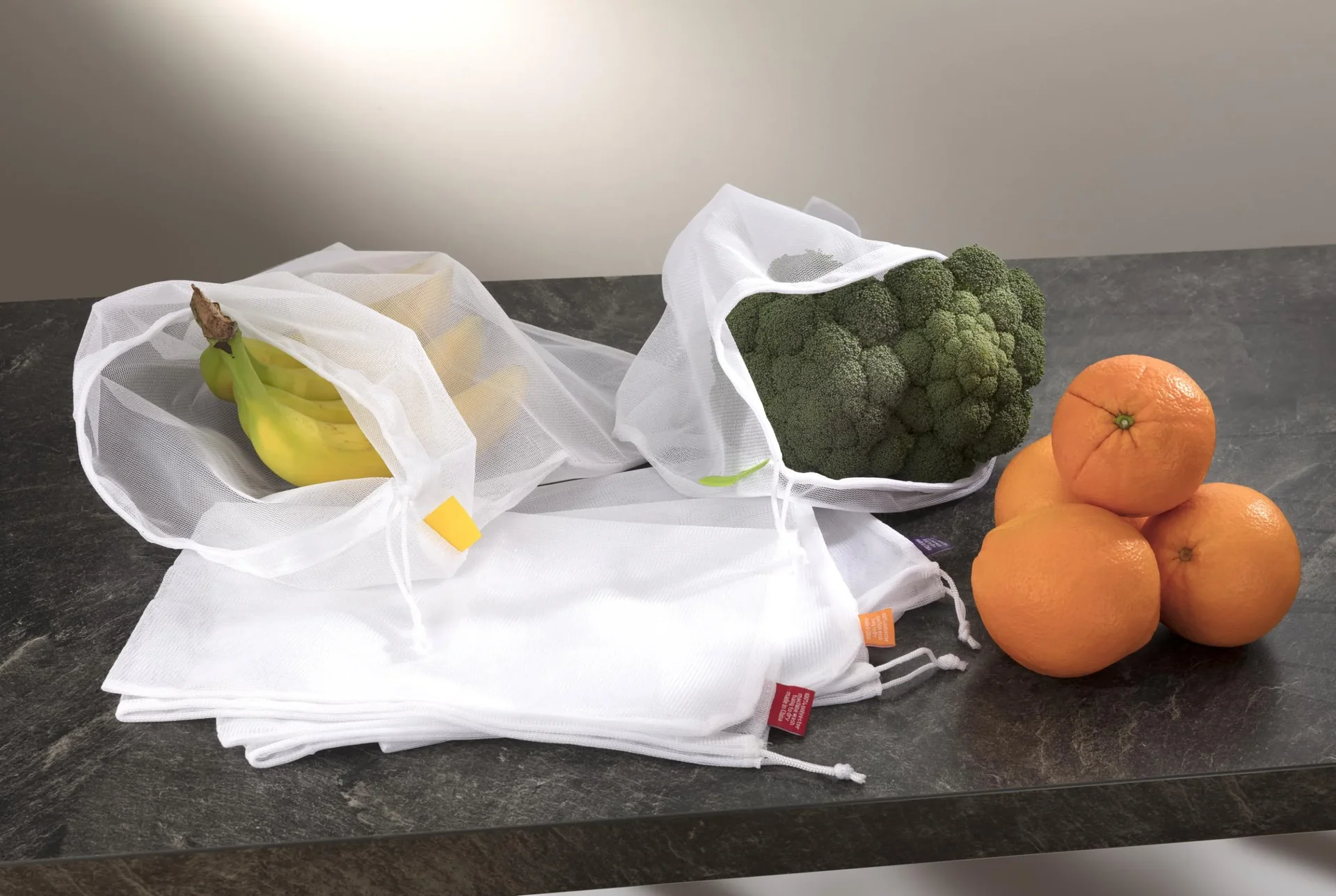 Obst- und Gemüse-Netze, mit Aufbewahrungsbeutel, 6-teilig - 2