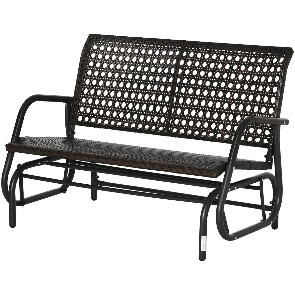 Polyrattan-Schaukelsofa mit extra breitem Sitz, 70L x 120B x 84H cm, braun - 1