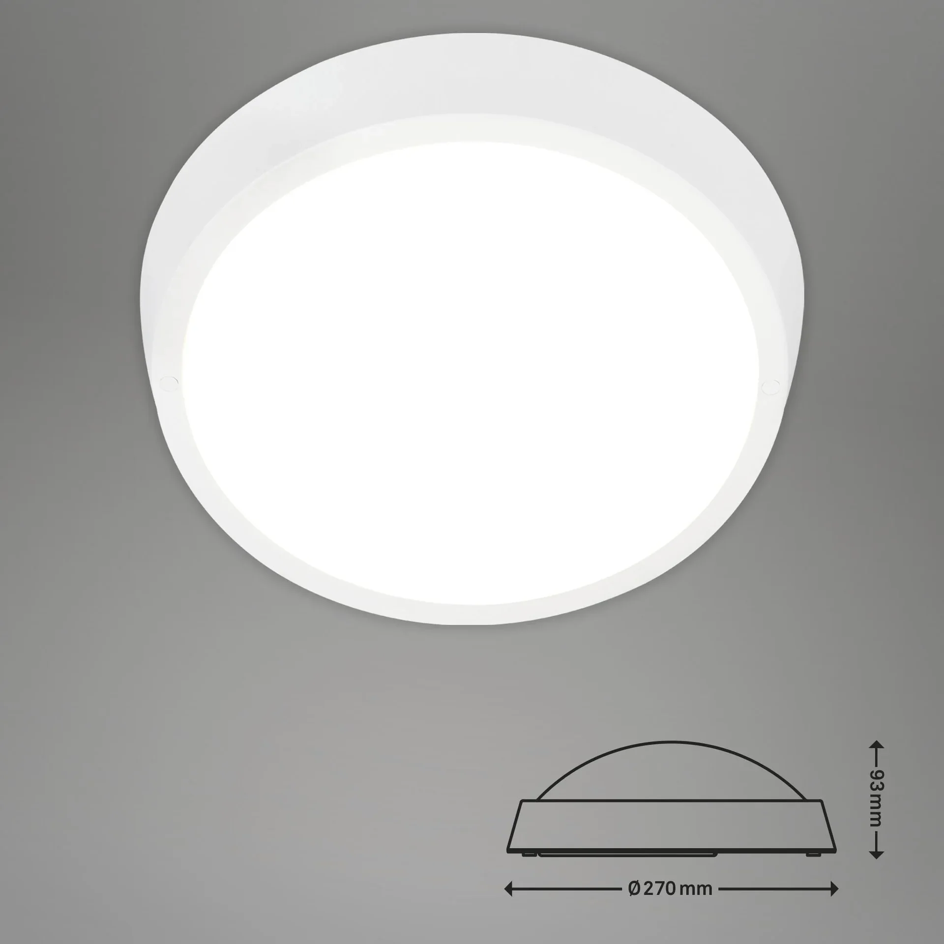 HAGEN LED Außenleuchte, Wand- und Deckenleuchte, weiß, IP44, 24 Watt, 2.160 lm, 4.000 K - 3