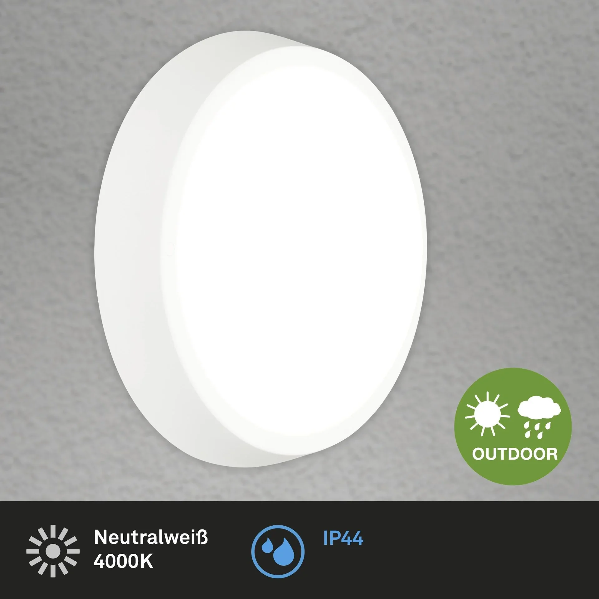 HAGEN LED Außenleuchte, Wand- und Deckenleuchte, weiß, IP44, 24 Watt, 2.160 lm, 4.000 K - 4