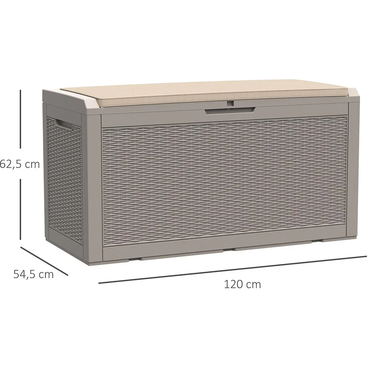 2in1 Gartentruhe in Rattanoptik Grau - 1