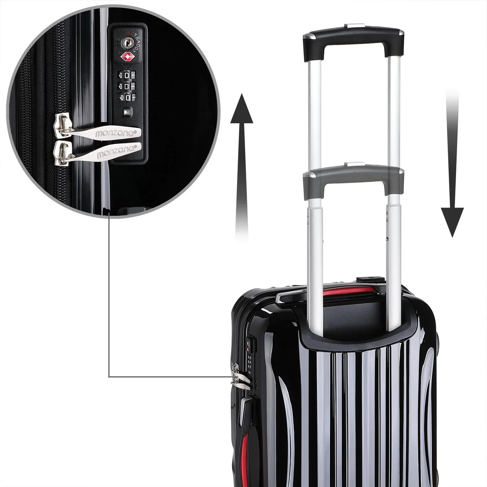 Hartschalenkoffer Ikarus Black M aus ABS 38l 55x35x20cm - 5