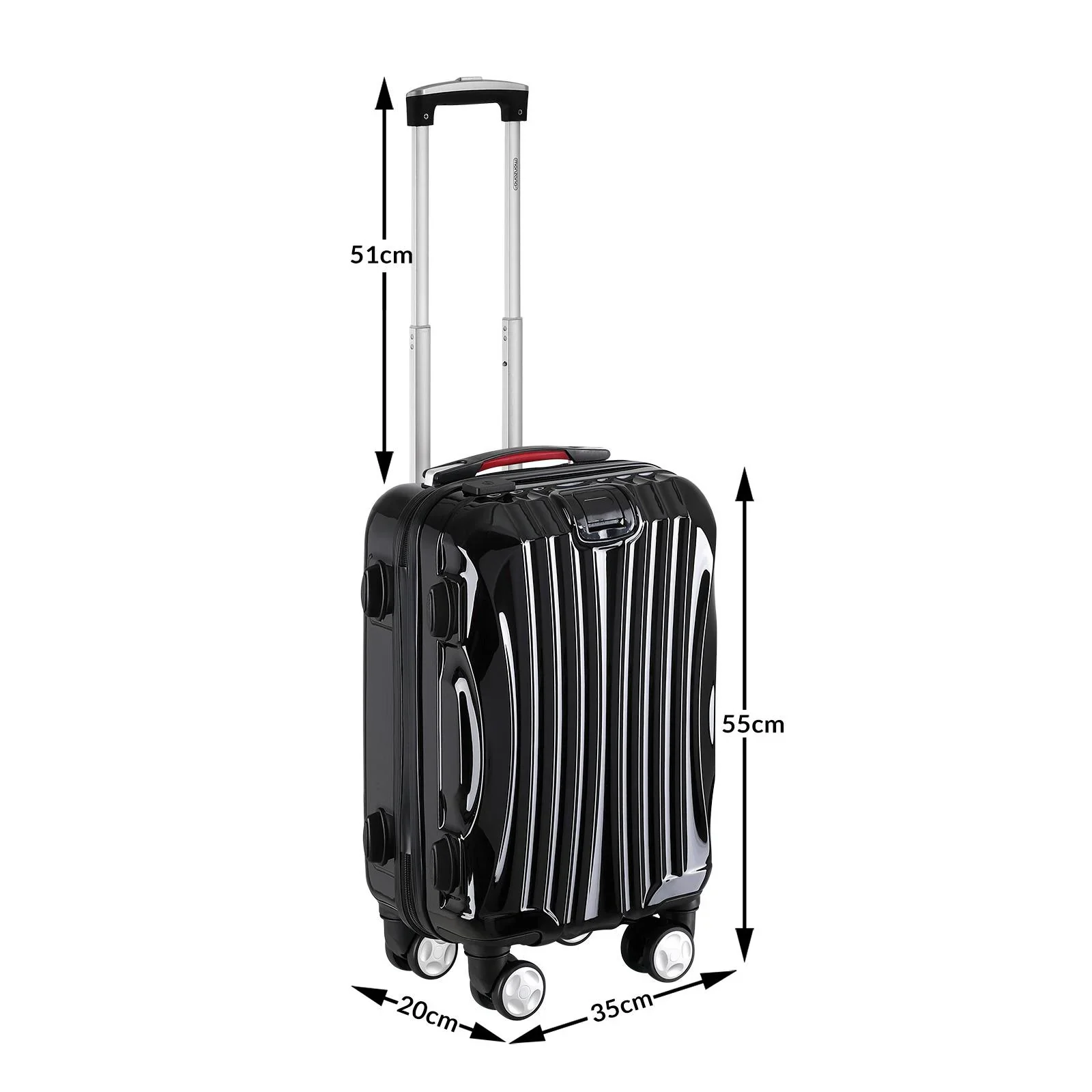 Hartschalenkoffer Ikarus Black M aus ABS 38l 55x35x20cm - 6