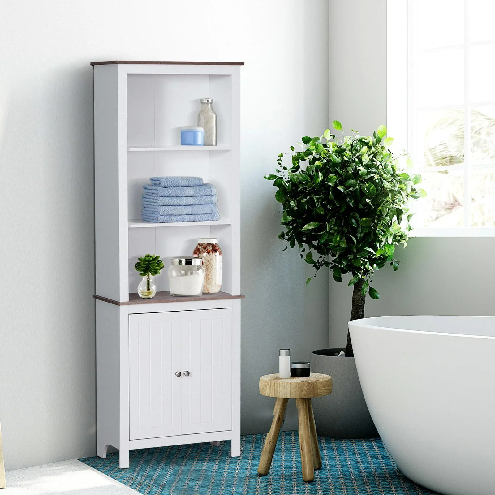 Büroschrank Büroregal Lagerschrank Aktenschrank Bücherschrank 3 x Fach Holz 60 x 30 x 175 cm - 3