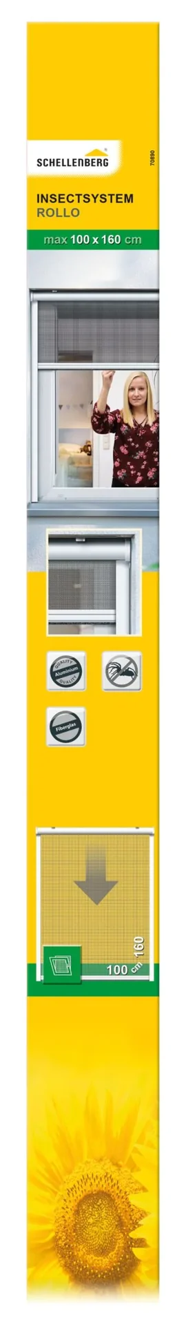 Insektenschutzrollo für Fenster, Farbe weiß, 100 x 160 cm - 3