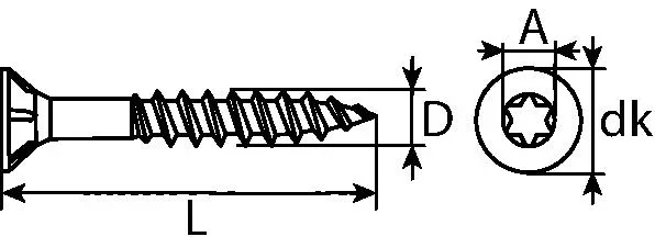 Spanplattenschrauben TX Senkkopf verzinkt 5x80mm TX25 300 Stück - 1