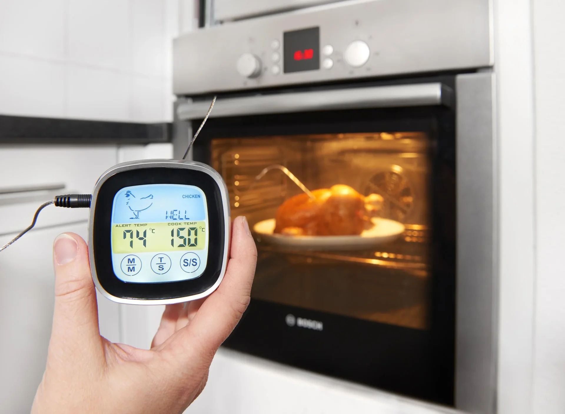 Digitales Brat- und Grill-Thermometer mit Touchscreen - 0