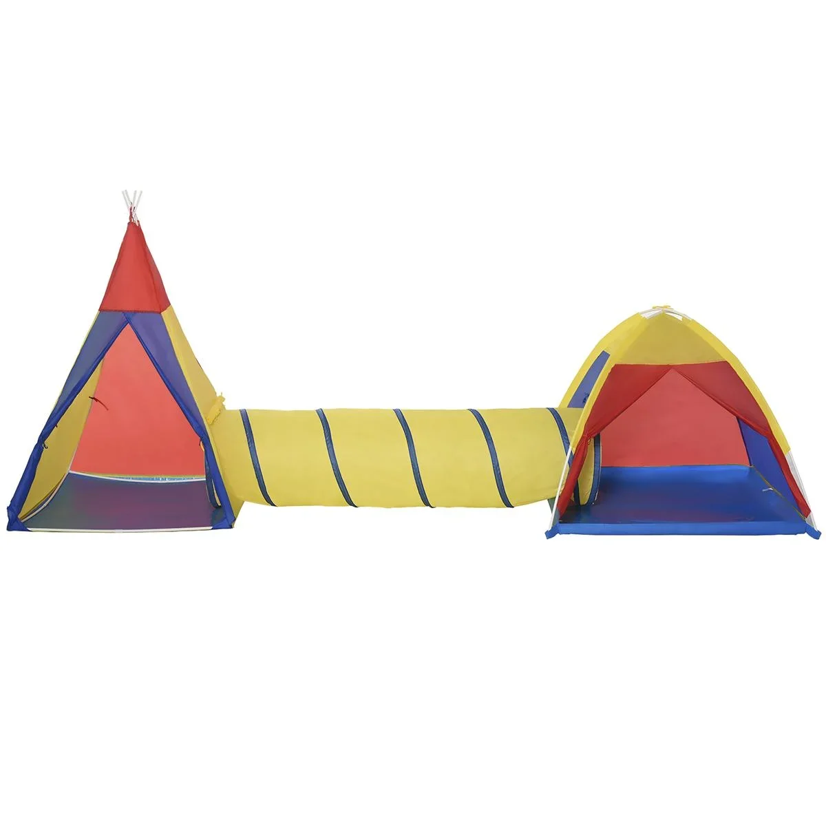 Spielzelt Kinderzelt Babyzelt mit krabbeltunnel Fenster Spielhaus mit Tragetasche für 3-8 Jahre alt 170T Polyester 360 x - 2