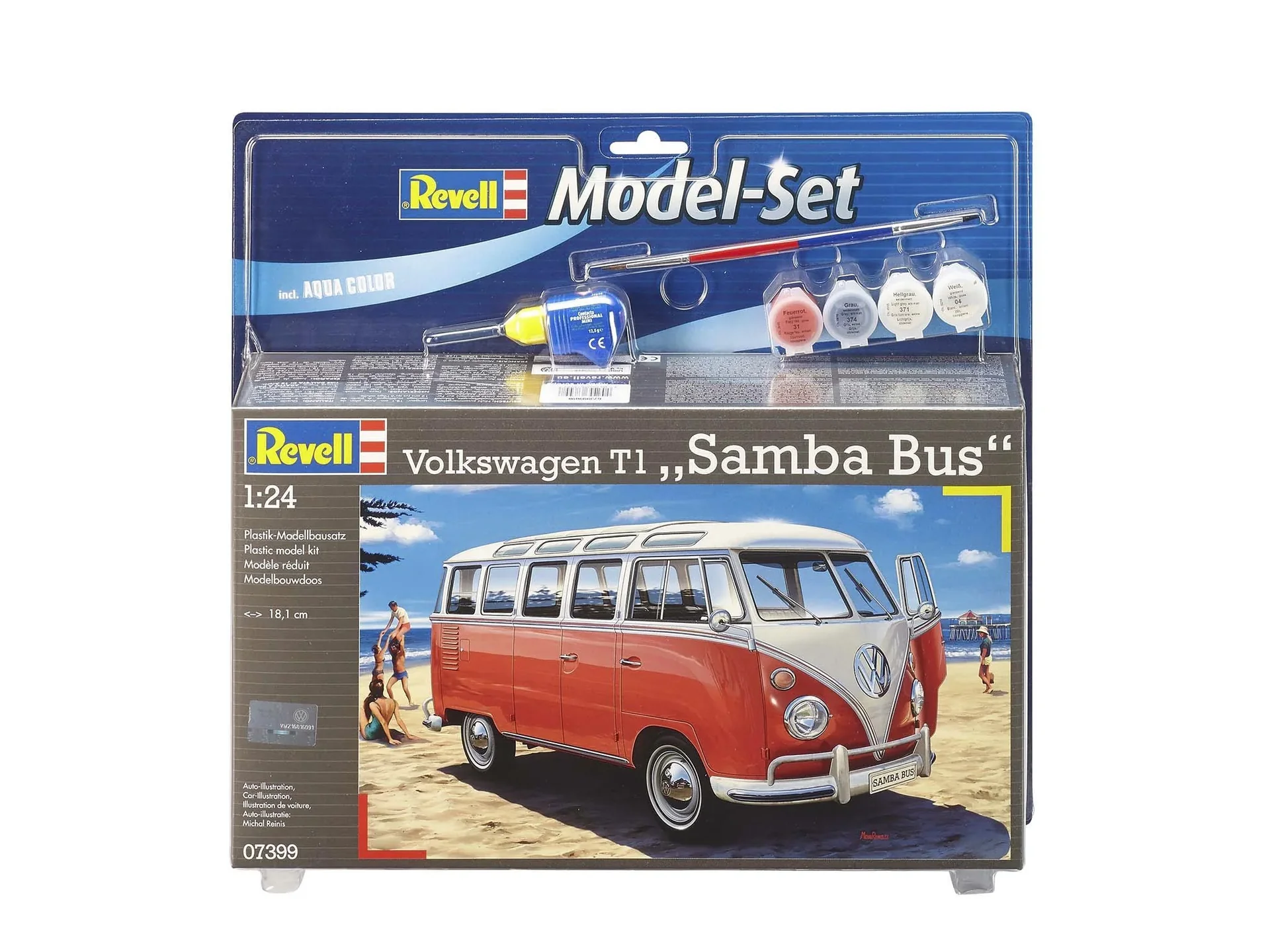 Model Set Volkswagen T1 "Samba Bus", Inkl. Farben, Kleber, Pinsel - 2
